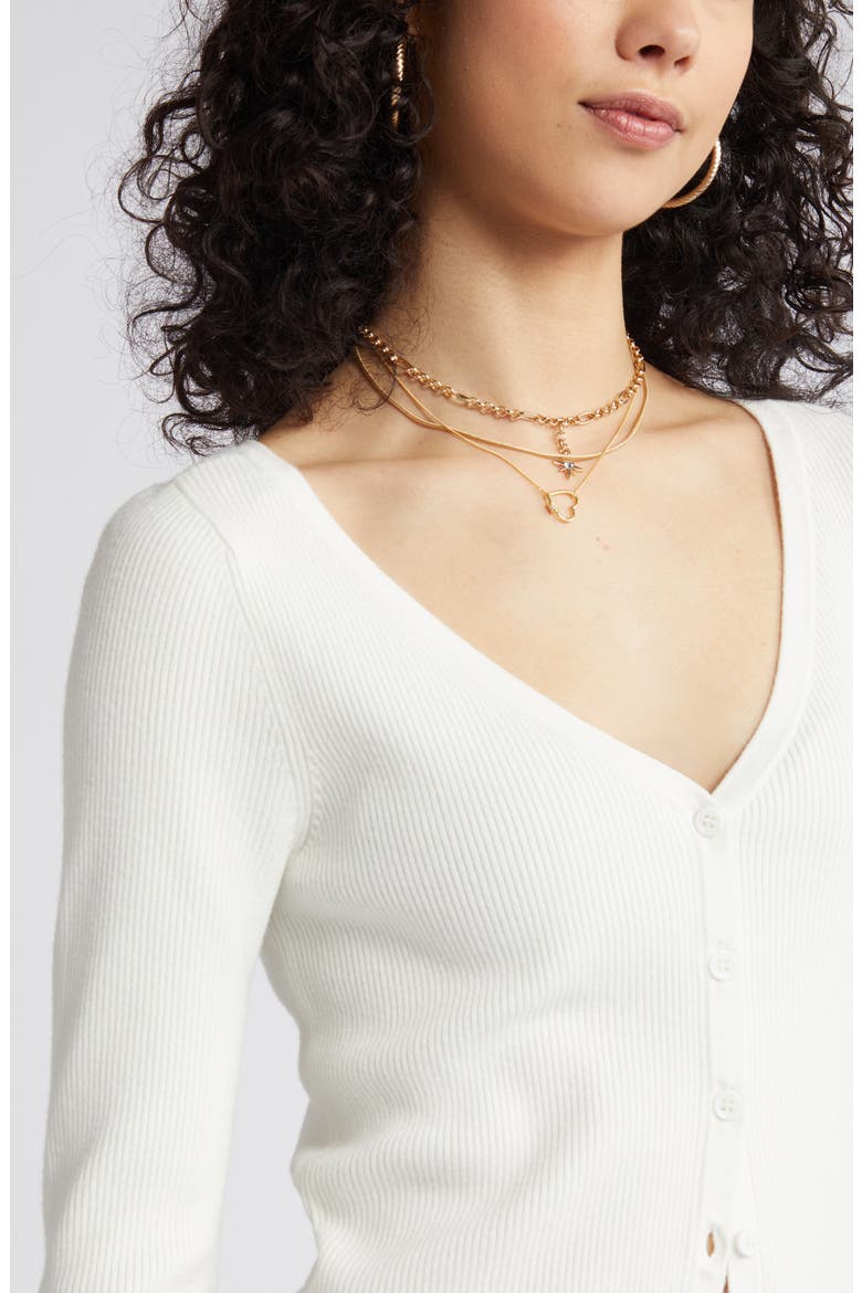 Rib Crop Cardigan, Alternate, color, IVORY