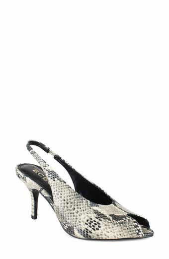 Narina Faux Leather Peep Toe Slingback Pump