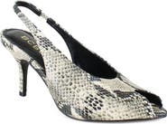 BCBG Narina Faux Leather Peep Toe Slingback Pump