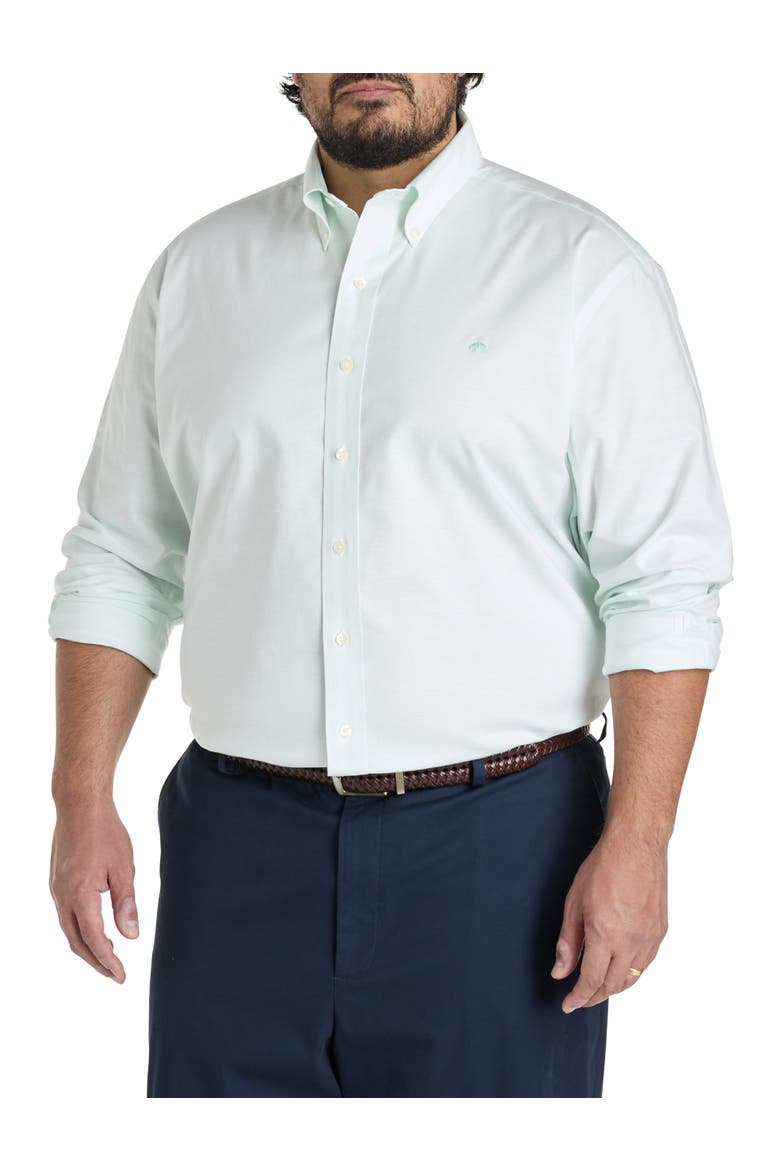 Big & Tall Non-Iron Oxford Sport Shirt, Main, color, BLEACHED AQUA