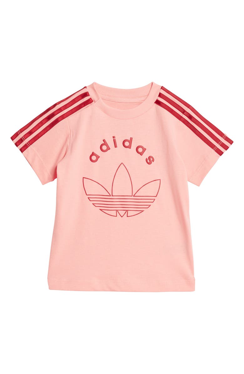 adidas Trefoil Graphic T-Shirt & Bike Shorts Set, Alternate, color,