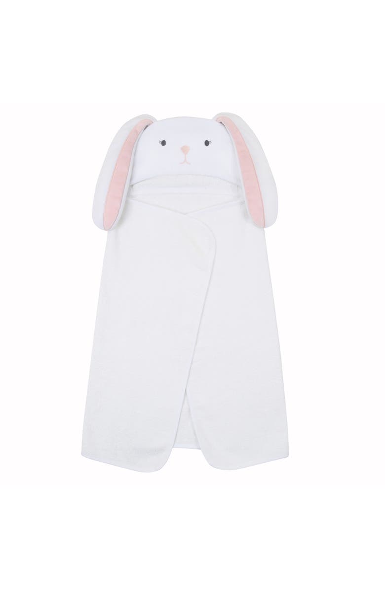 Lambs & Ivy Baby/Infant Luxury Cotton Terry Bunny Hooded Bath Towel, Alternate, color, Pink