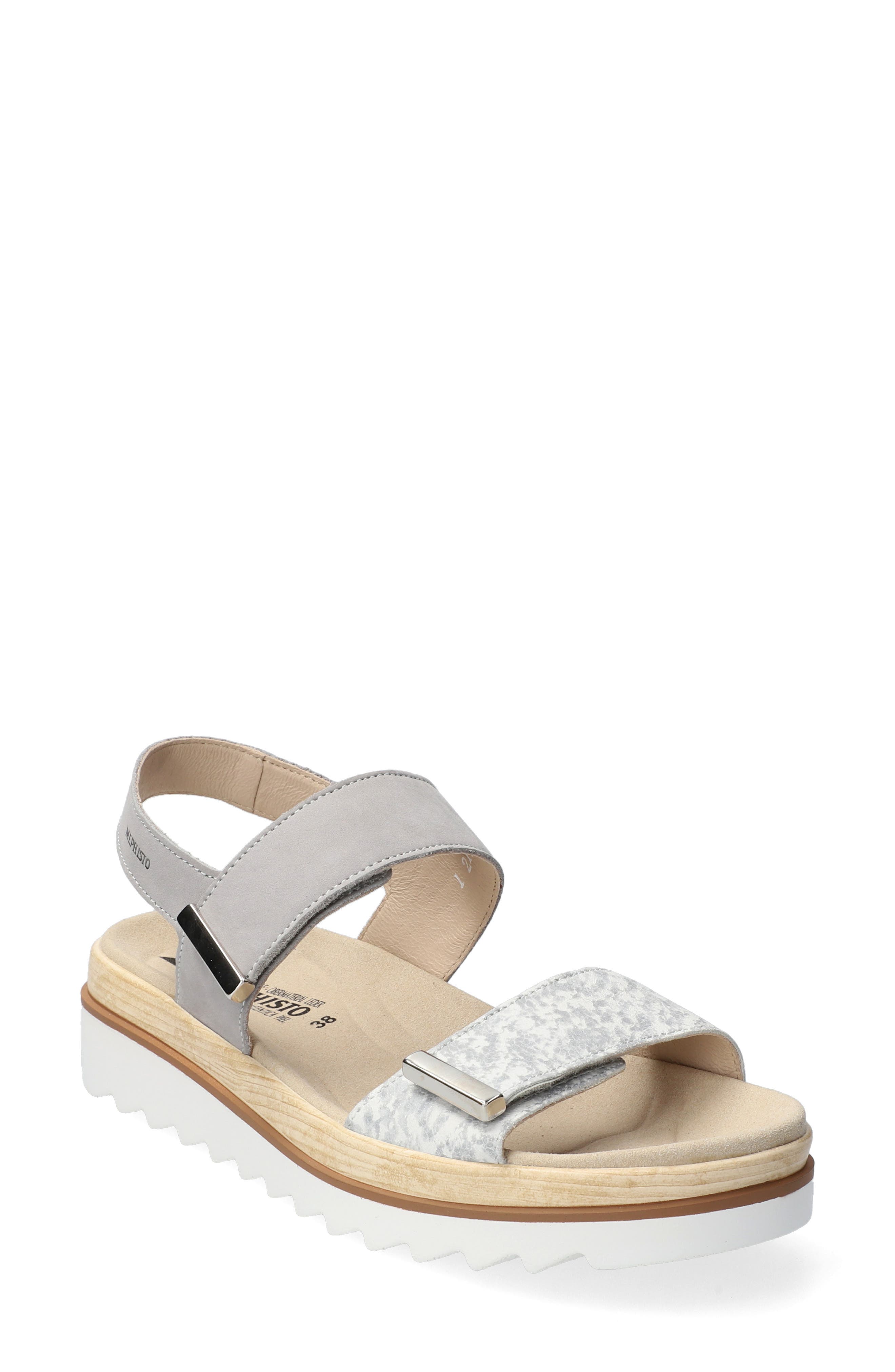Dominica Platform Sandal, Main, color, LIGHT GREY