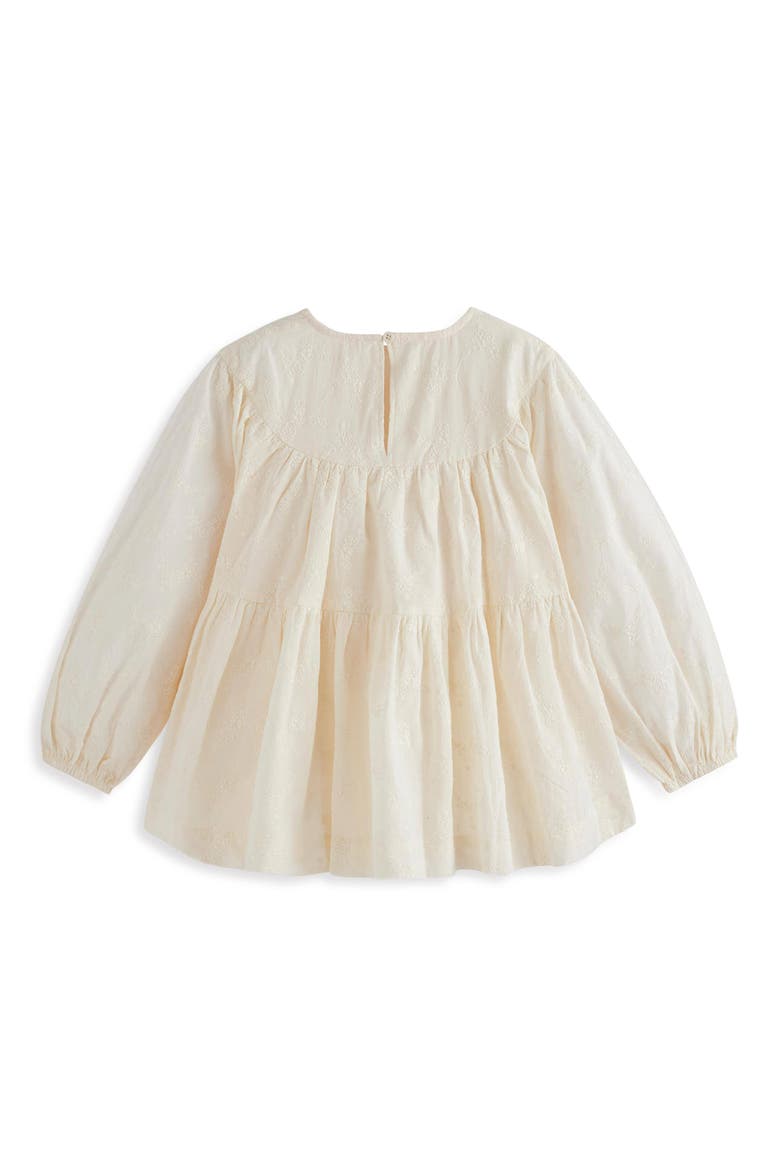 Kids' Tiered Embroidered Cotton Top, Alternate, color, SOFT CREAM