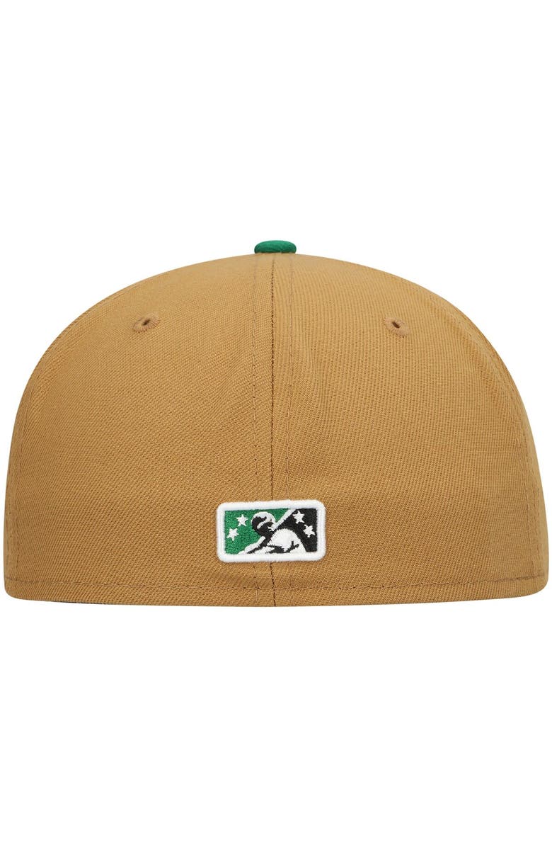 New Era Men's New Era Natural Down East Wood Ducks Authentic Collection Team Alternate 59FIFTY Fitted Hat, Alternate, color,