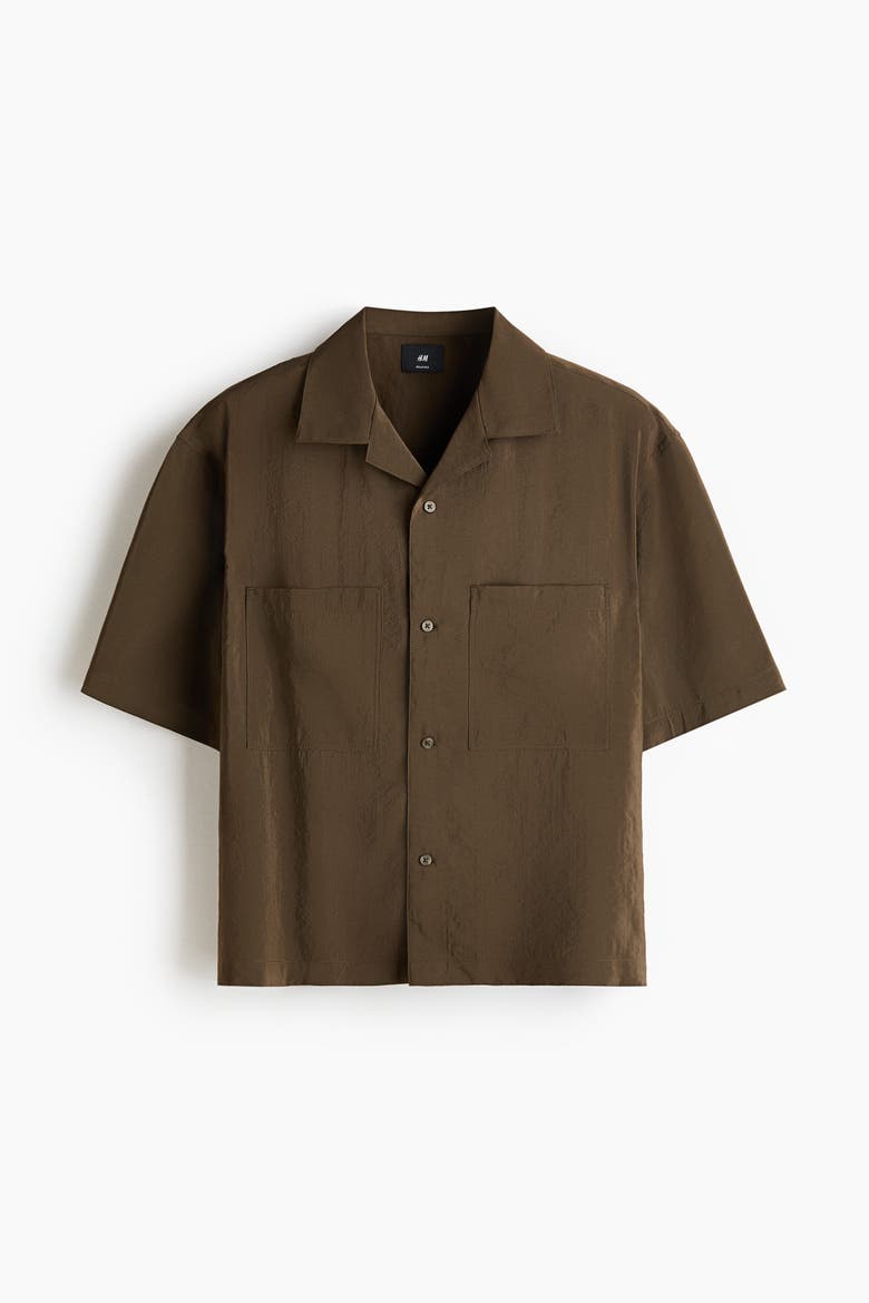 Relaxed-fit Modal-blend Resort Shirt, Alternate, color, Dark khaki green