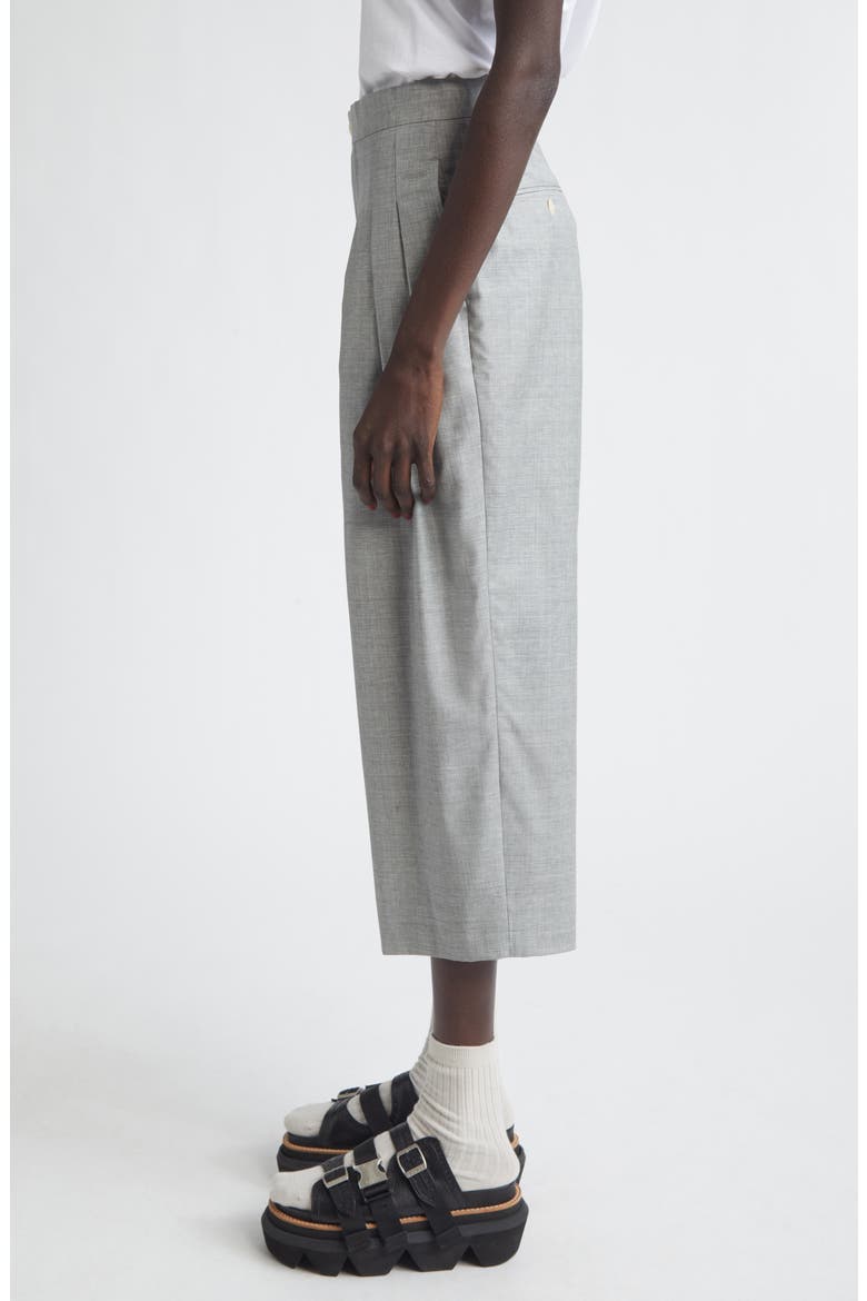 Yarn Dyed Tropical Wool Crop Wide Leg Pants, Alternate, color, TOP GRAY
