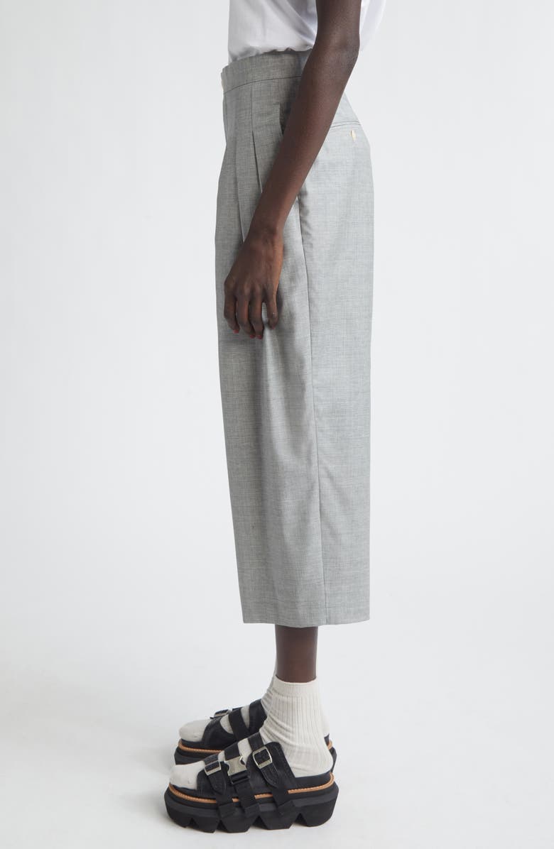 Tao Comme des Garçons Yarn Dyed Tropical Wool Crop Wide Leg Pants, Alternate, color, Top Gray