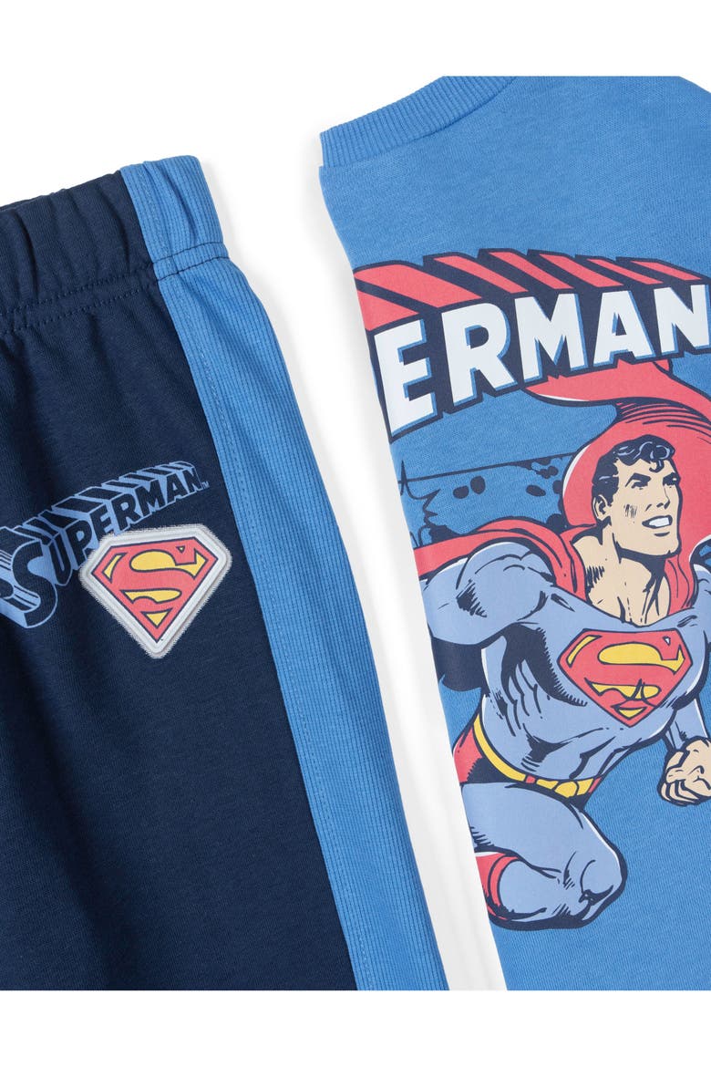 Justice League Superman 2-Piece Fleece Sweatshirt and Pants Set, Alternate, color, Superman Blue Navy