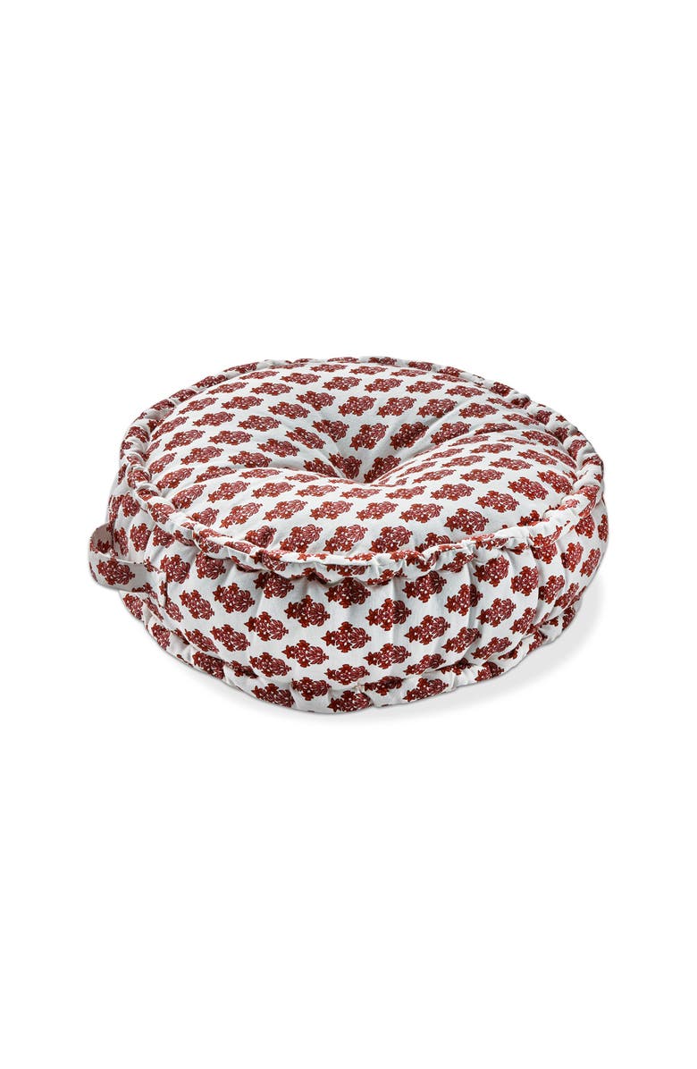 tag Paradiso Block Print Cotton Decorative Throw Pillow with Handles, Main, color, Red