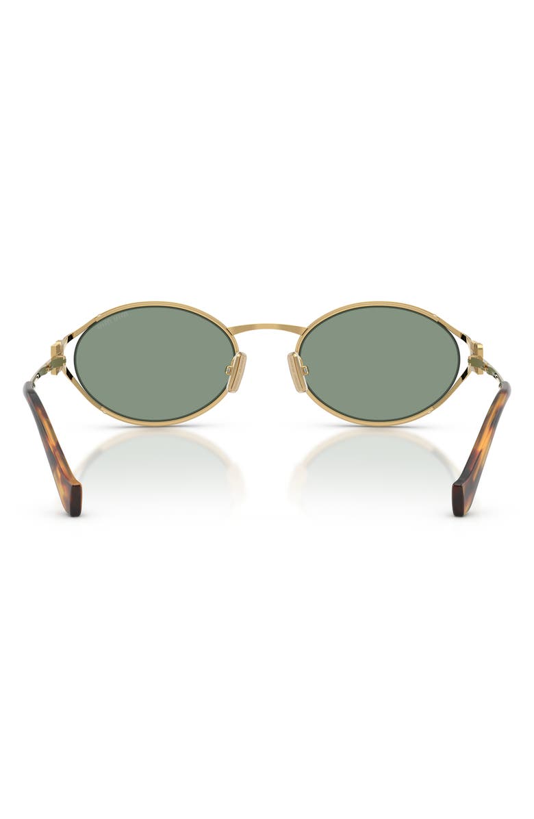 Miu Miu 54mm Oval Sunglasses, Alternate, color, Gold / Green Mirror / Silver