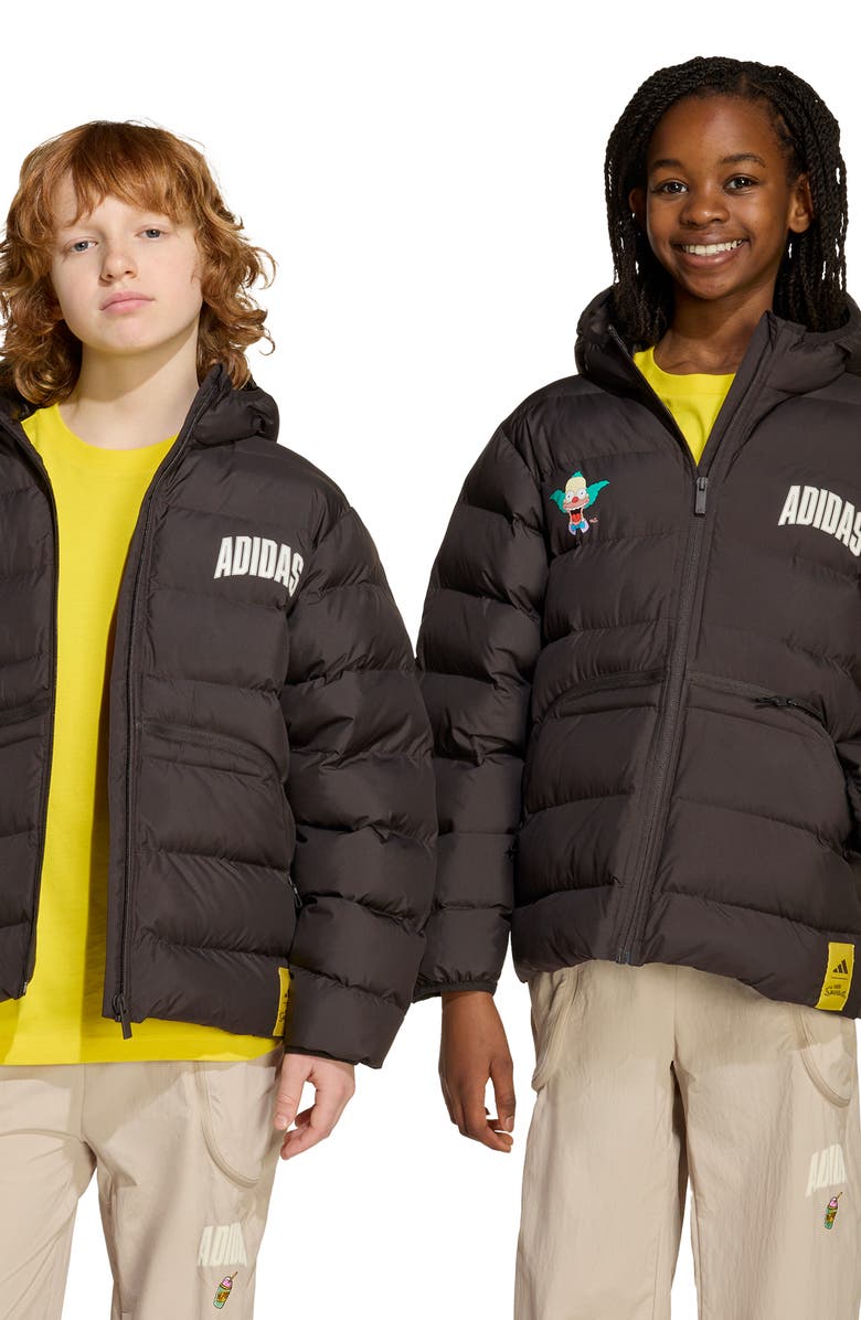 adidas Originals Kids' x The Simpsons Krusty the Clown Puffer Coat, Alternate, color, 