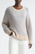 Lafayette 148 New York Open Stitch Cashmere & Silk Crewneck Sweater