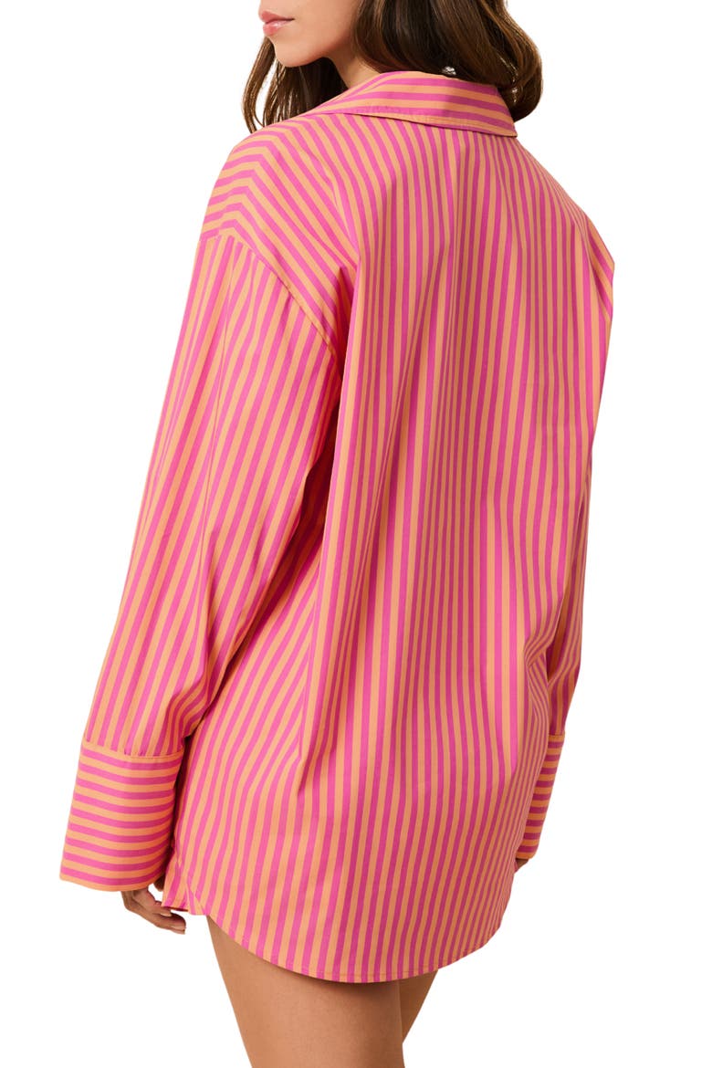 The Livia Stripe Tunic Dress, Alternate, color, ORANGE SODA X PARADISE PINK