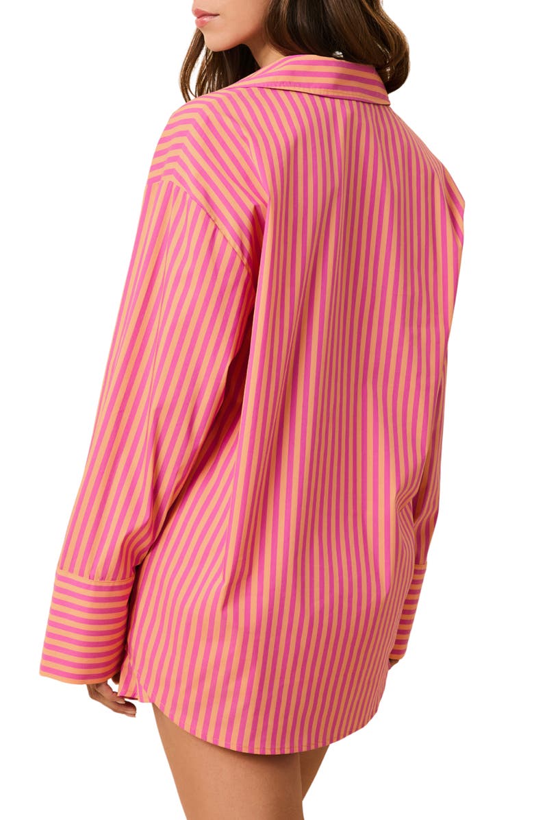 Solid & Striped The Livia Stripe Tunic Dress, Alternate, color, Orange Soda X Paradise Pink
