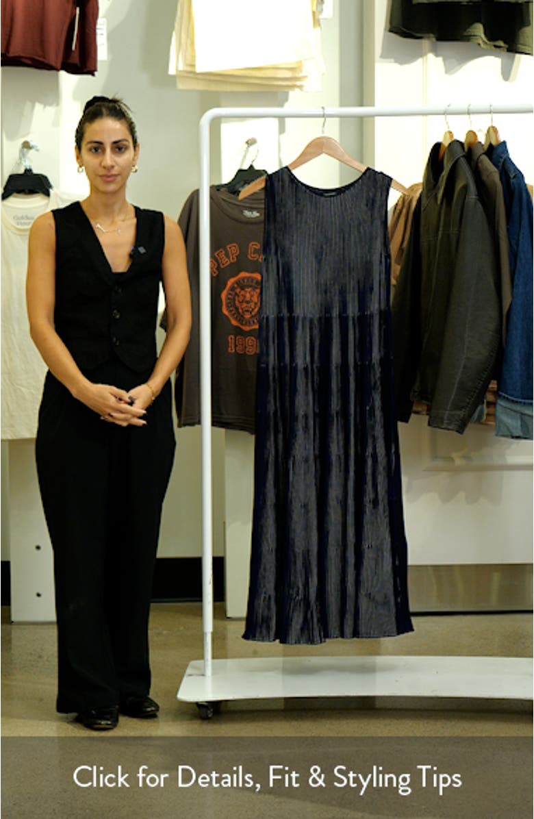 Stripe Sleeveless Knit Midi Dress, sales video thumbnail