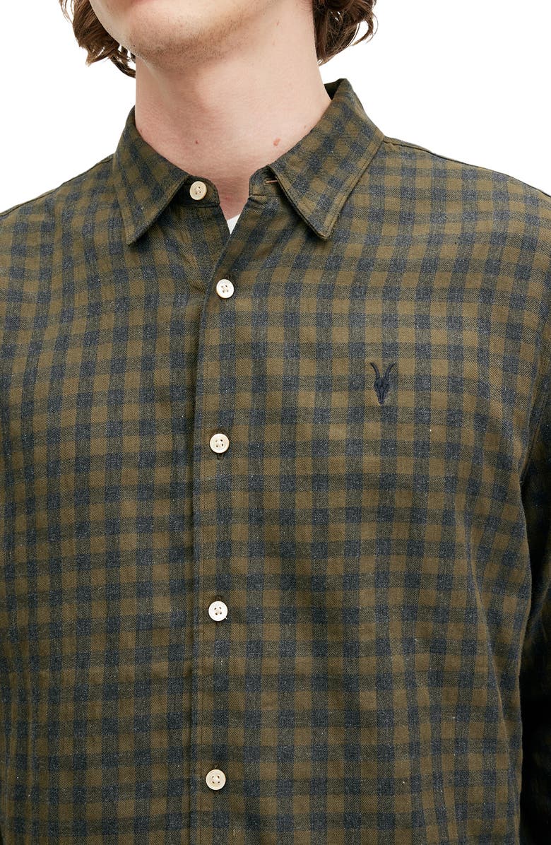 AllSaints Ryker Check Flannel Button-Up Shirt, Alternate, color,