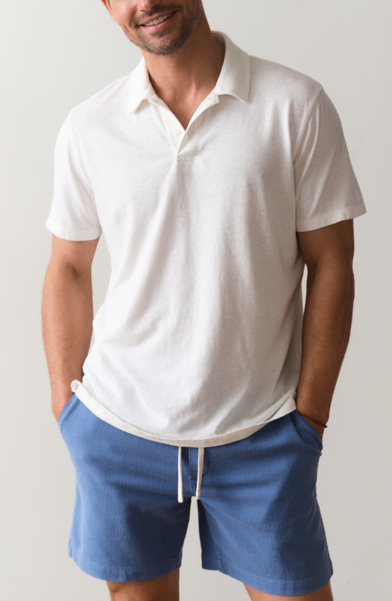 Marine Layer Hemp & Cotton Resort Polo, Main, color, White