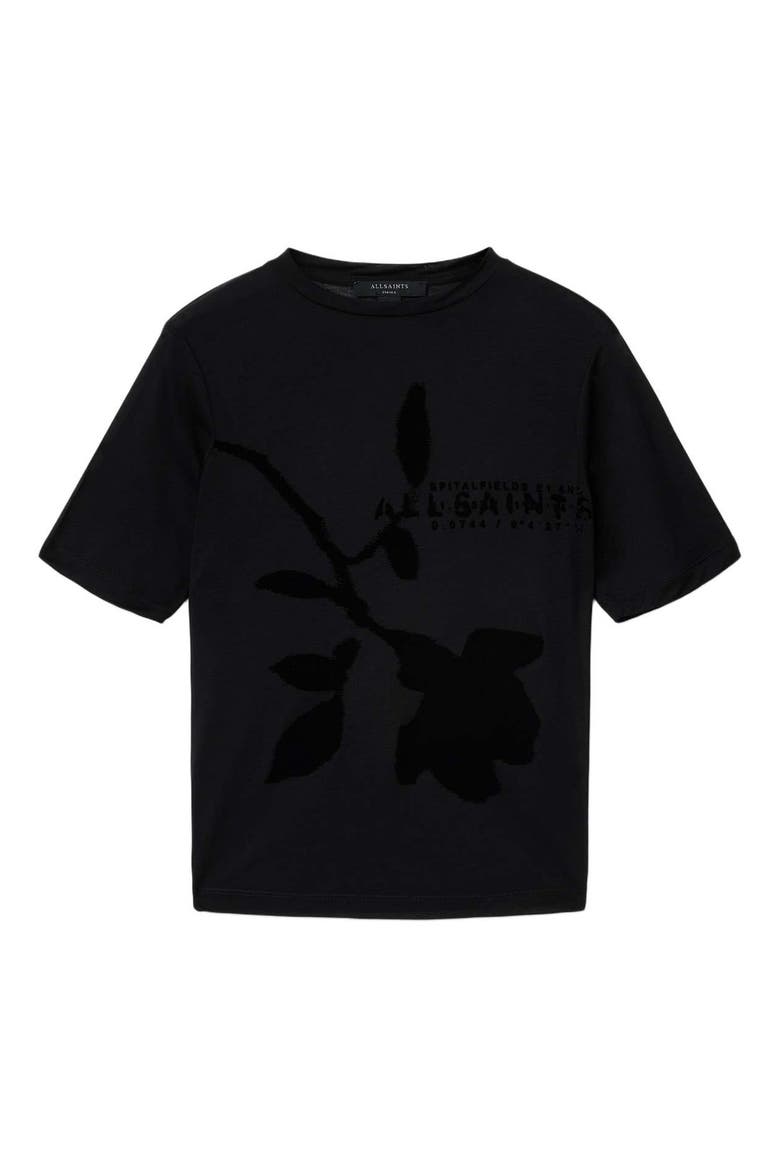 Athea Sheer Graphic Tee, Alternate, color, BLACK