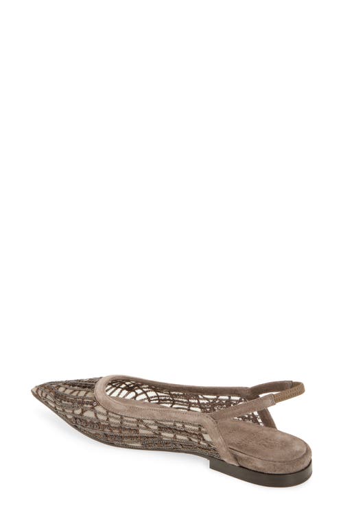 Brunello Cucinelli Ballerinas With Beads In Chocolate