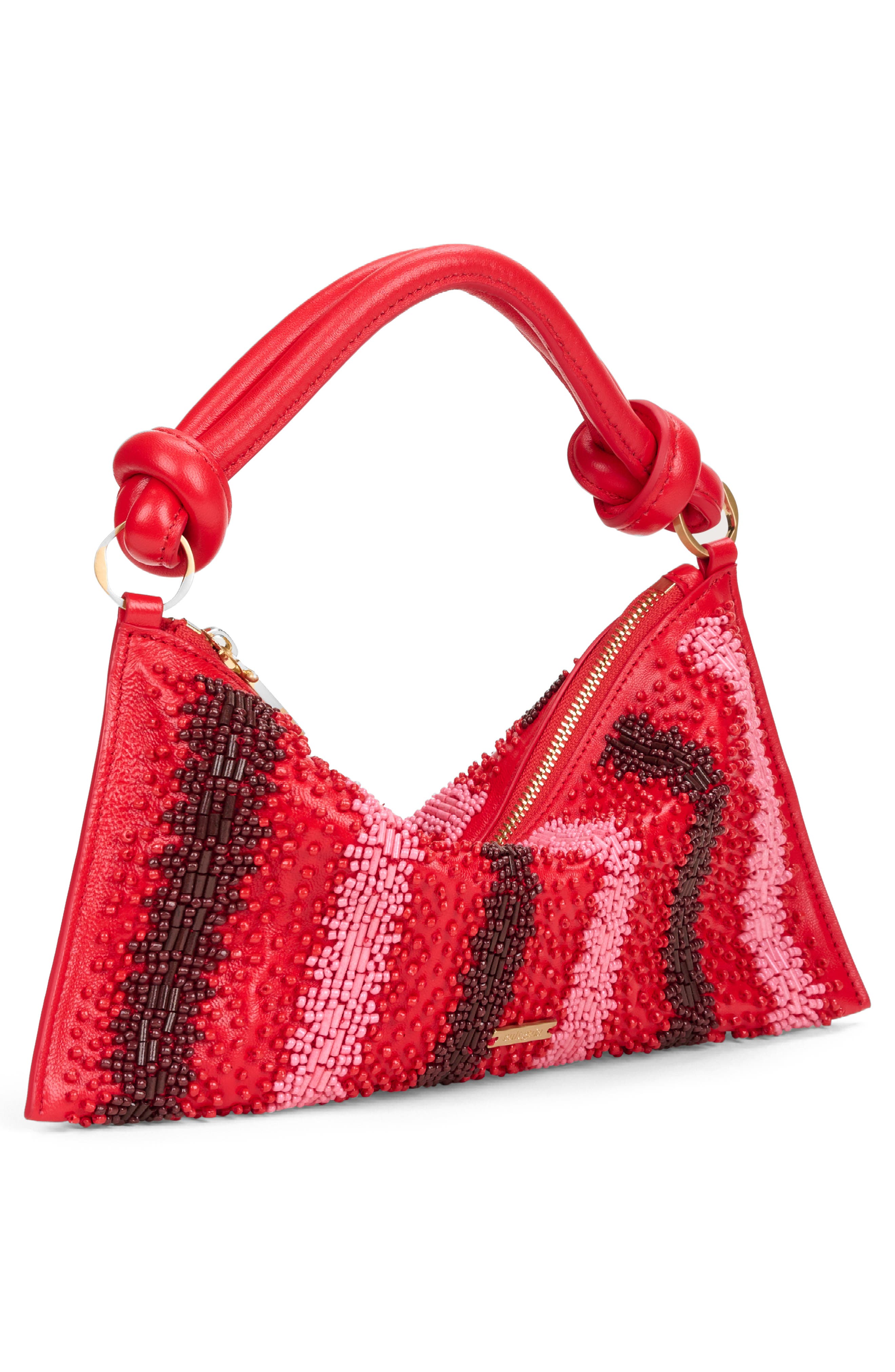 Cult Gaia Nano Hera Beaded Leather Shoulder Bag, Alternate, color, 