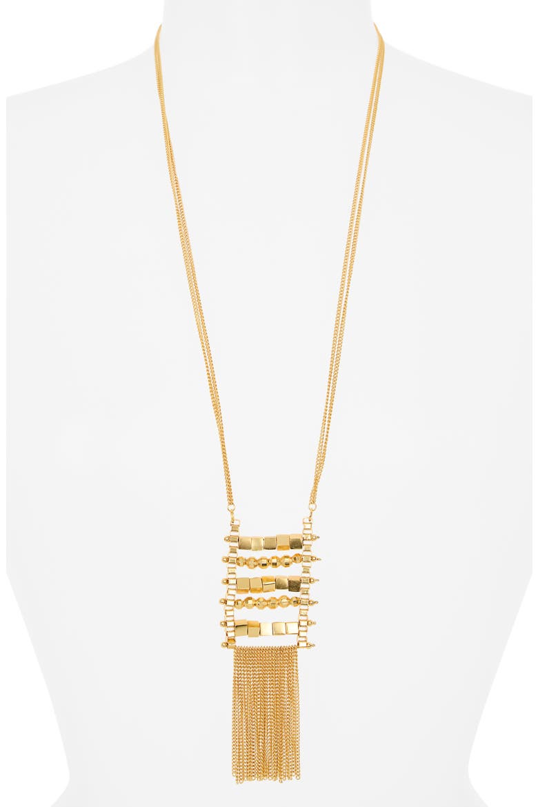 Boho Tassel Necklace, Alternate, color, GOLD