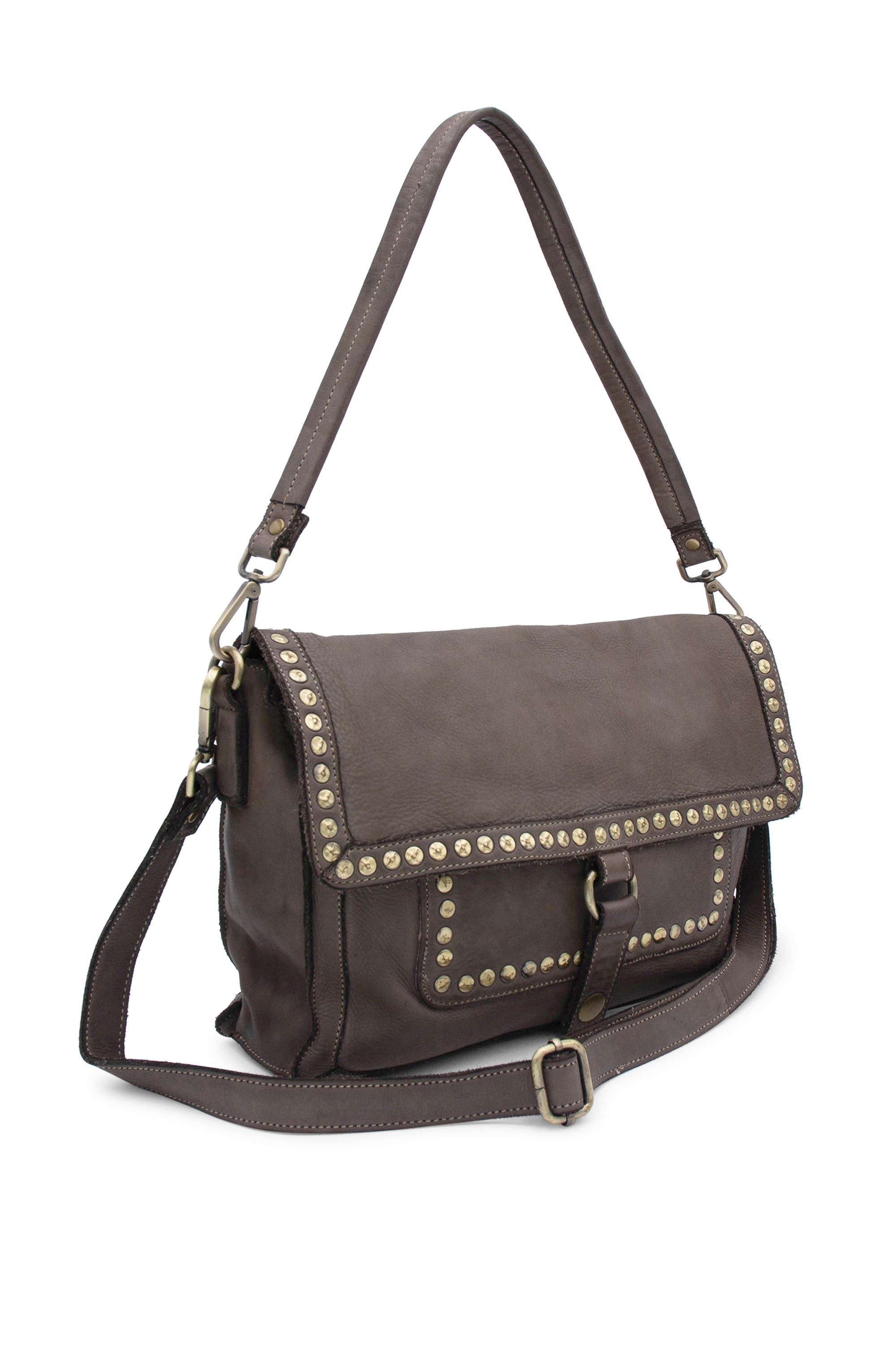 Emily Studded Shoulder Bag, Alternate, color, Mushroom
