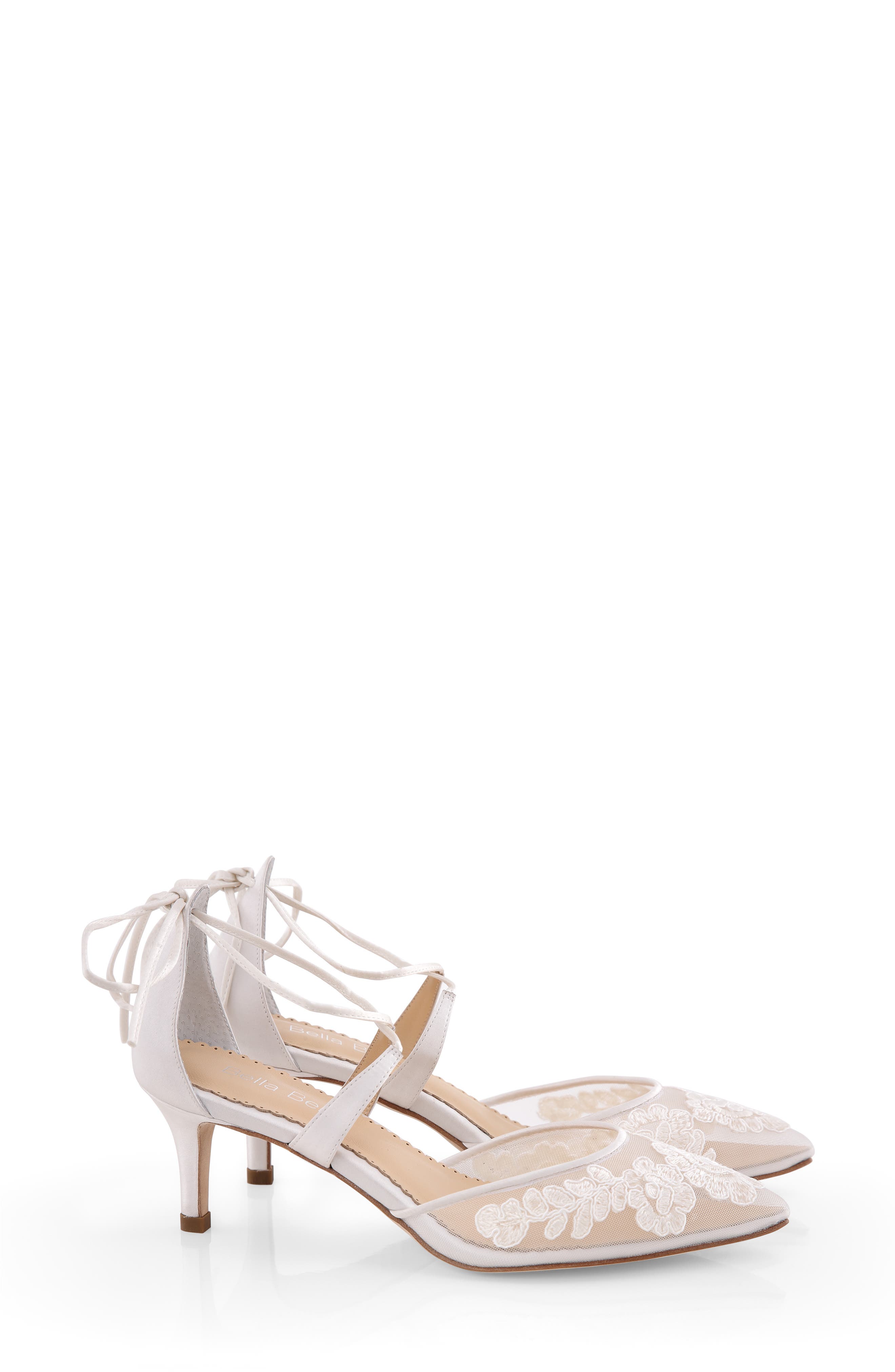 Bella Belle Embroidered Lace Pointed Toe Pump, Main, color, 