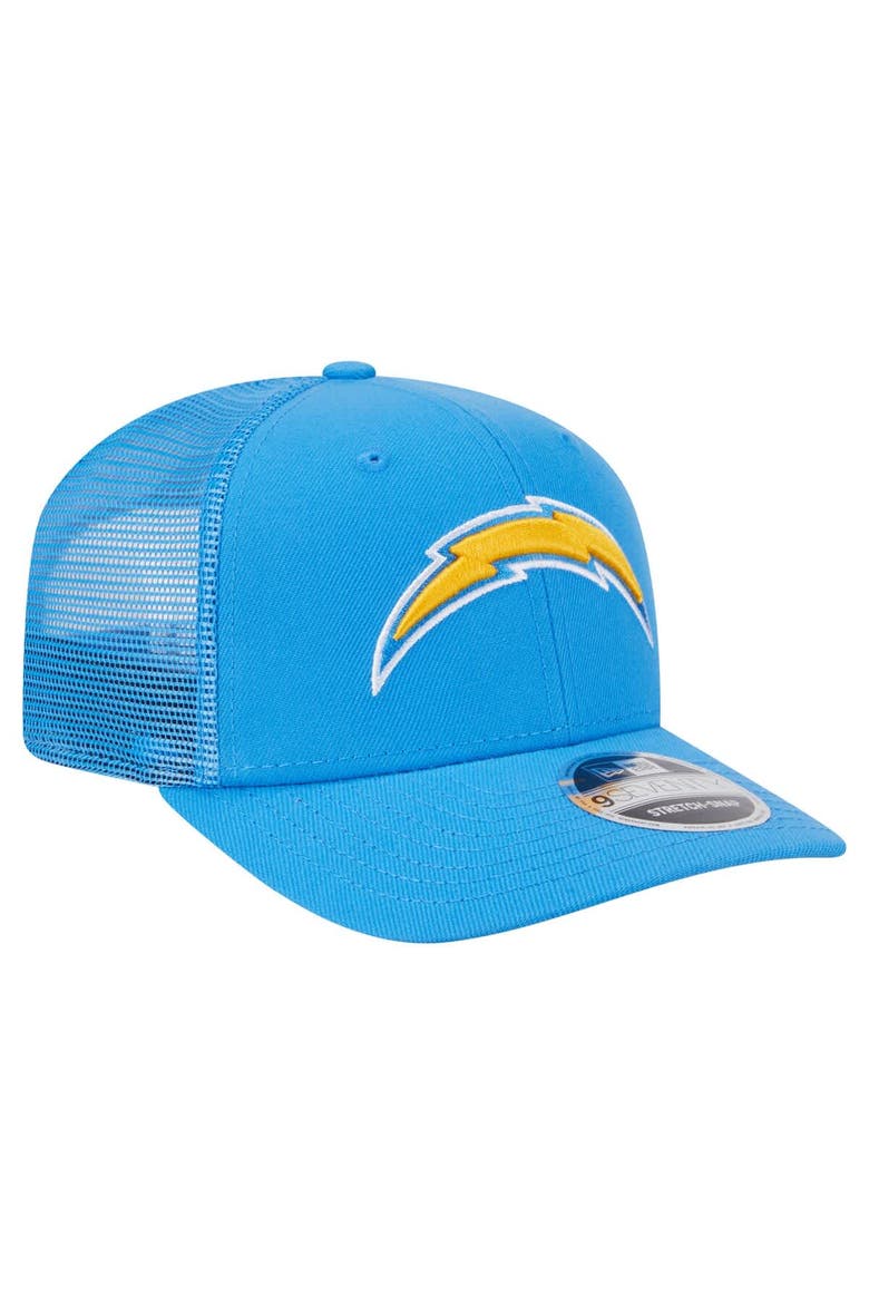 Men's New Era Powder Blue Los Angeles Chargers Main Trucker 9SEVENTY Stretch-Snap Hat, Alternate, color, Powder Blue