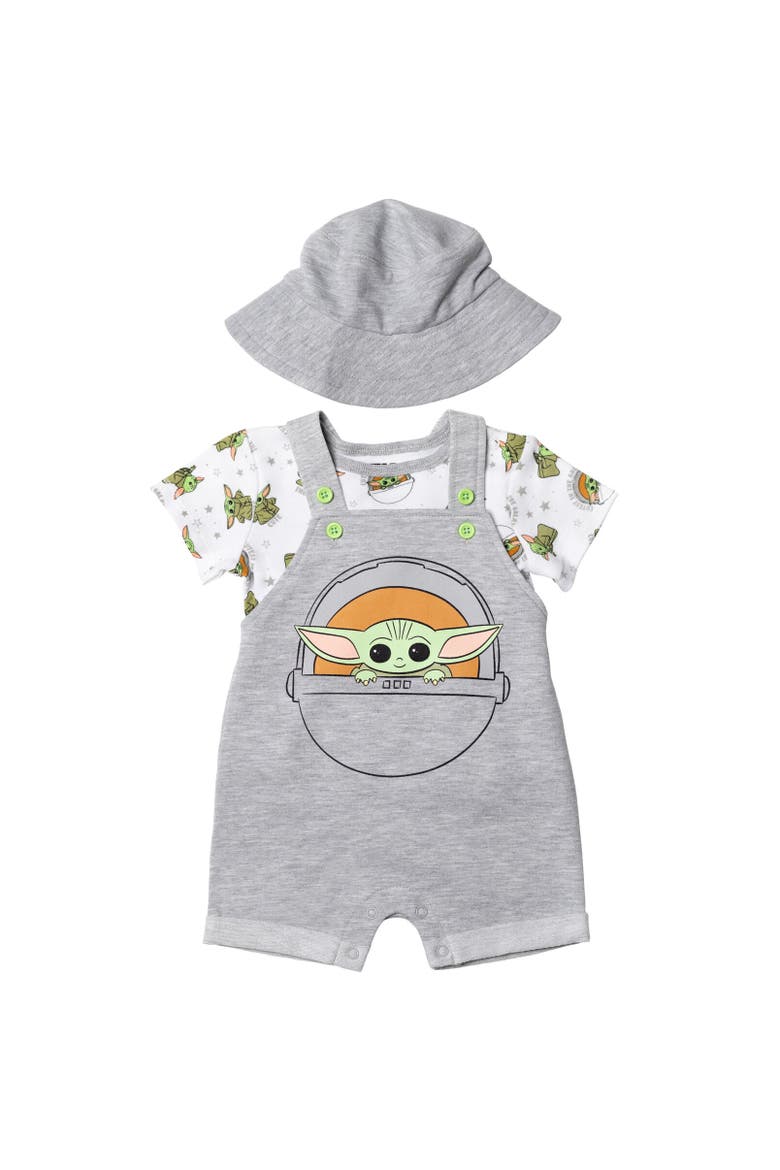 Shortall T-Shirt & Hat Set, Alternate, color, Baby Yoda Gray Gray