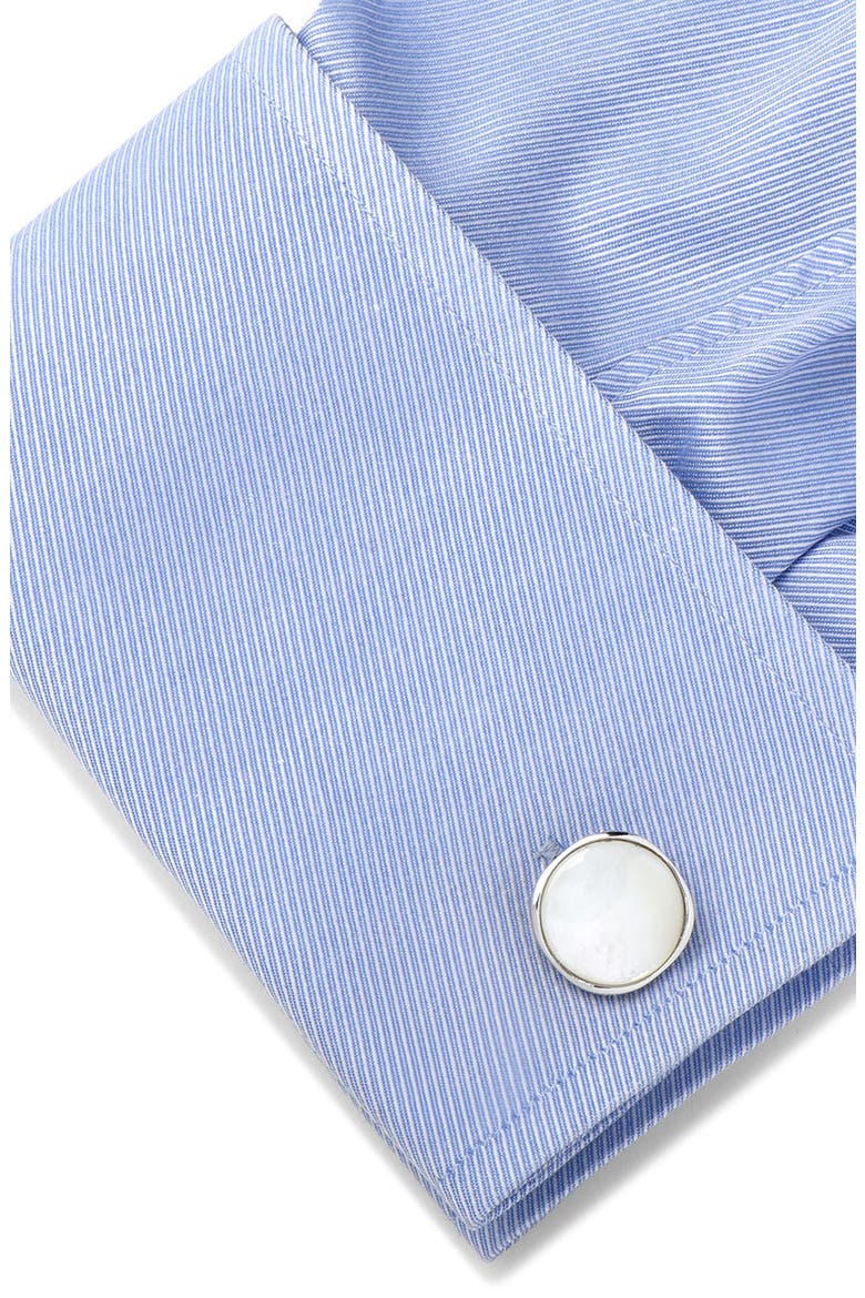 Classic Formal Mother-of-Pearl Shirt Studs & Cuff Links Set, Alternate, color, WHITE