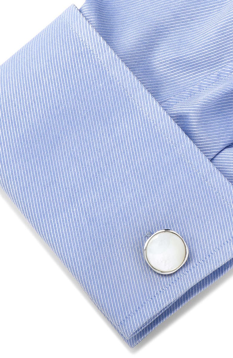 Cufflinks, Inc. Classic Formal Mother-of-Pearl Shirt Studs & Cuff Links Set, Alternate, color, White