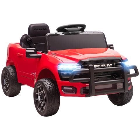 12V Kids Ride on Car Licensed Dodge RAM 3500 Ride on Toys for Toddlers with Dual Motors Remote Control Suspension Bluetooth and Lights