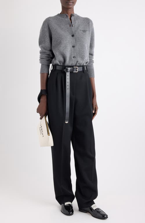 Givenchy Logo Embroidered Wool & Cashmere Cardigan In Gray