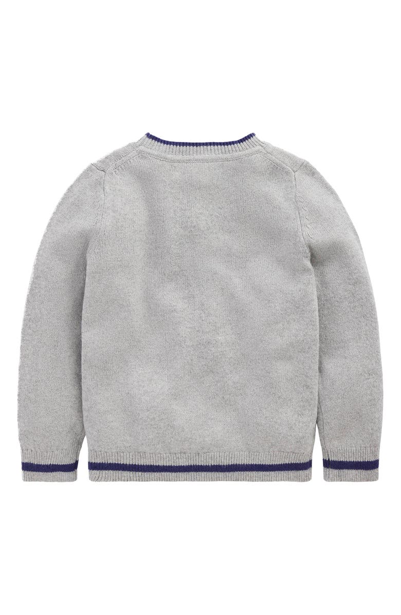 Boden Kids' Race Car Crewneck Sweater, Alternate, color, Grey Marl Cars