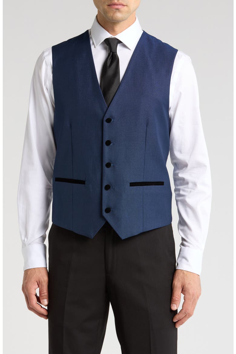 Velvet Trim Tuxedo with Vest, Alternate, color, BLUE