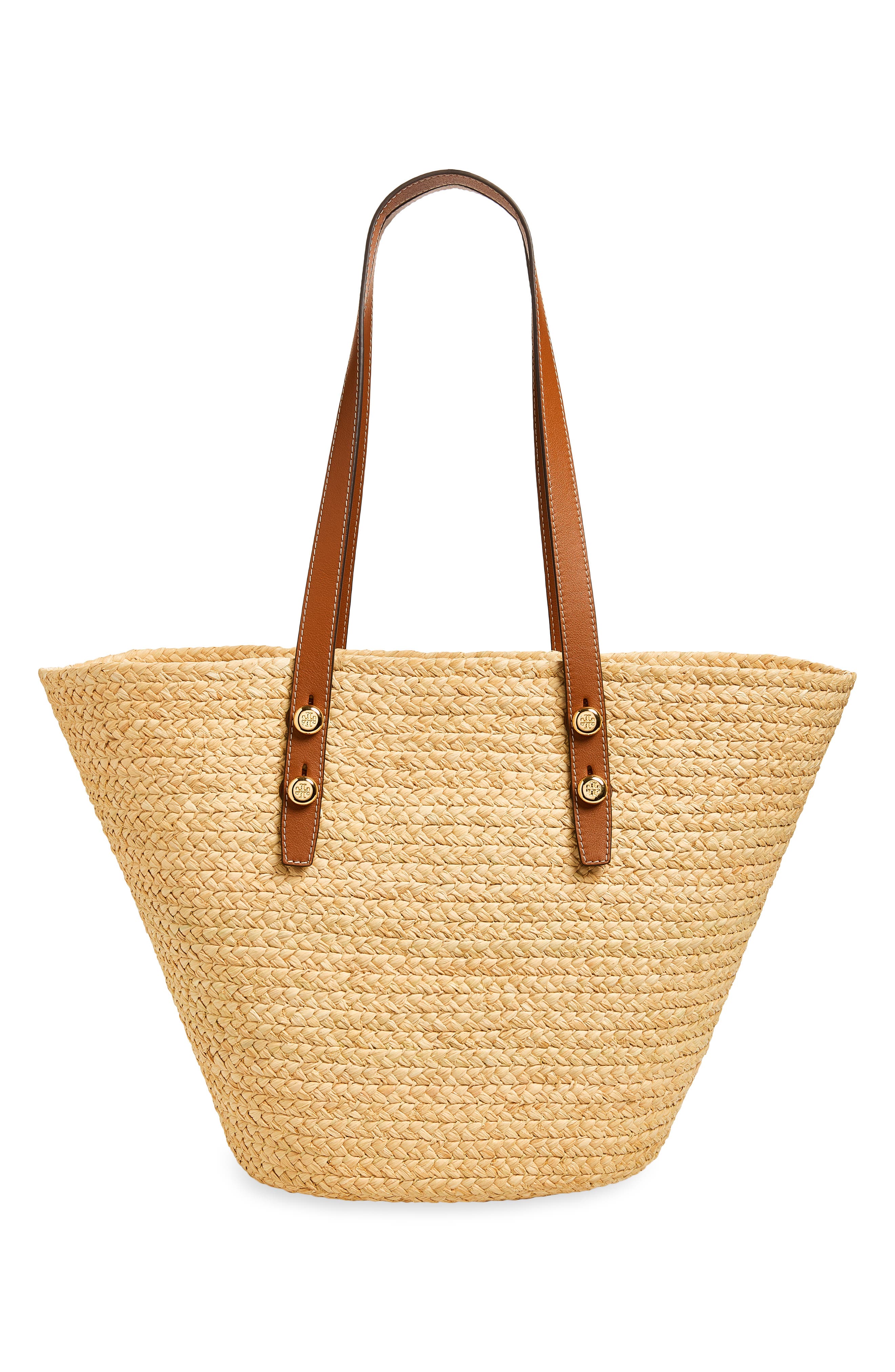 Tory Burch Large Romy Straw Basket Tote Bag, Alternate, color, Natural