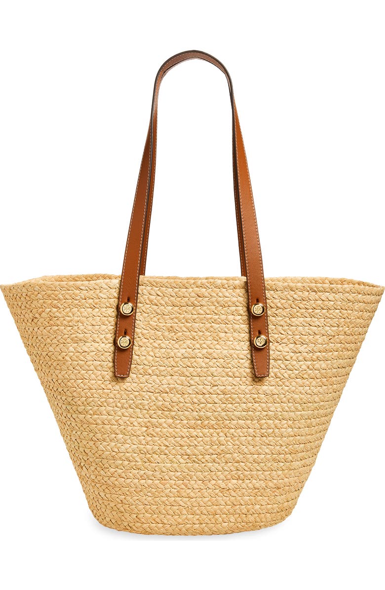 Tory Burch Large Romy Straw Basket Tote Bag, Alternate, color, Natural