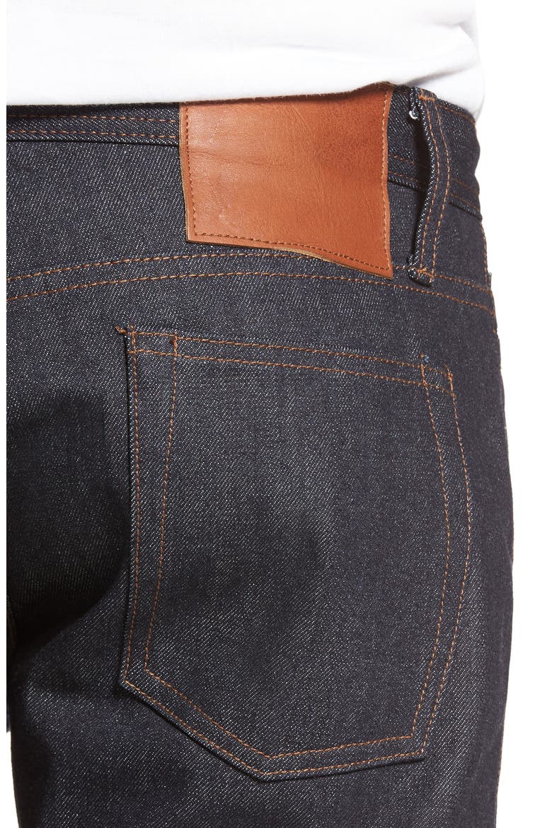 UB201 Tapered Fit Raw Selvedge Jeans, Alternate, color, INDIGO