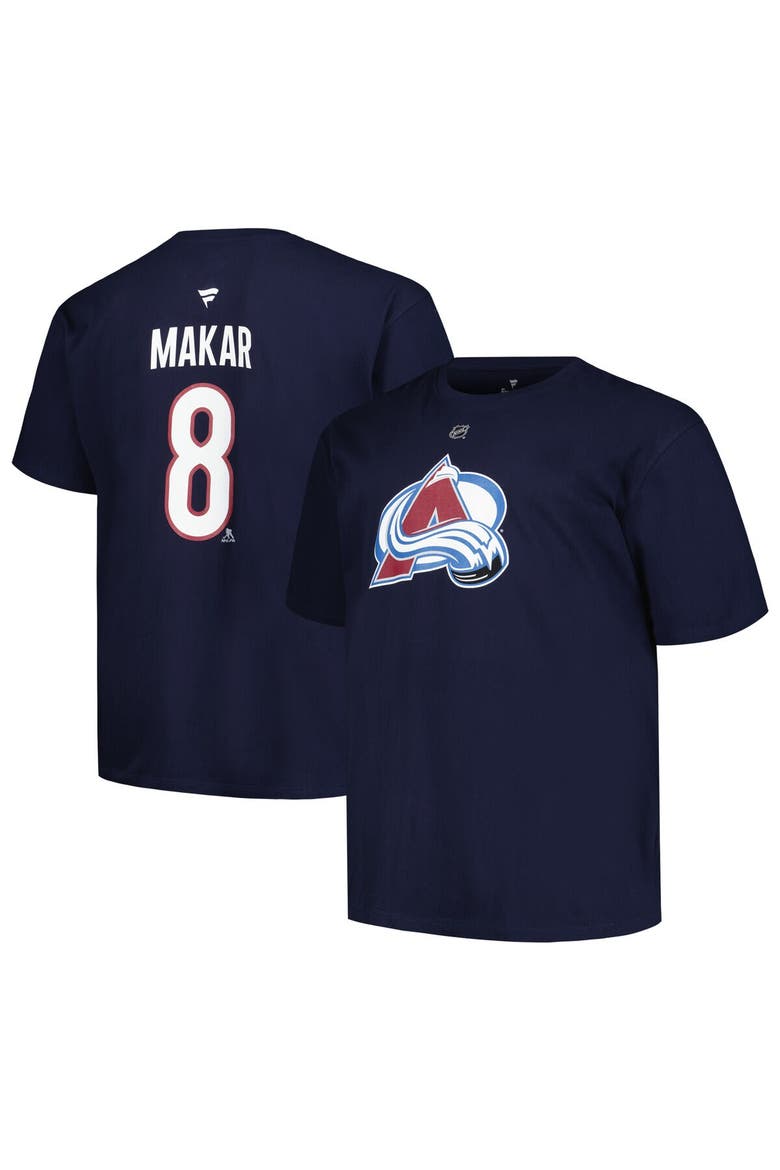 Men's Fanatics Branded Cale Makar Navy Colorado Avalanche Big & Tall Name & Number T-Shirt, Alternate, color, Navy