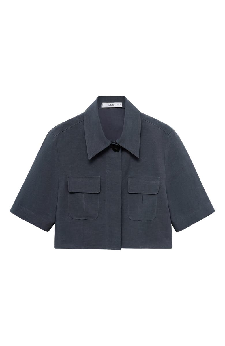 MANGO Crop Button-Up Shirt, Main, color, 