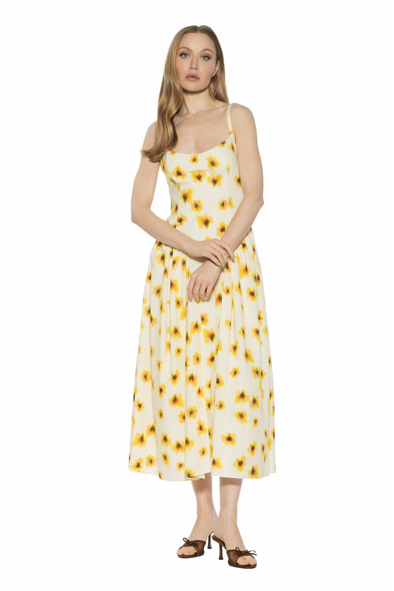 Thalassa Midi Dress, Alternate, color, YELLOW FLORAL