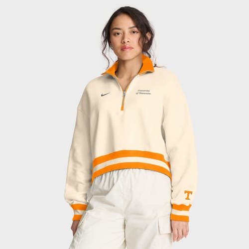 Nike Tennessee Legacy Women's College Cropped 1/4-zip Crew In Neutral