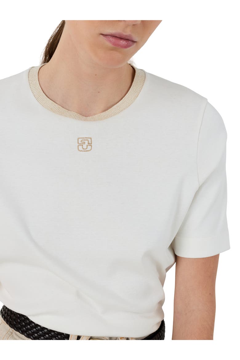 Mavie Embroidered Monogram T-Shirt, Alternate, color, Ecru