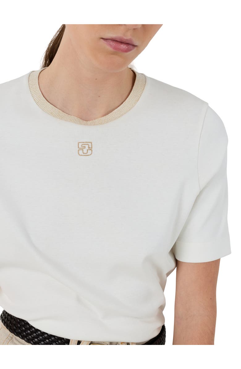 GERARD DAREL Mavie Embroidered Monogram T-Shirt, Alternate, color, Ecru