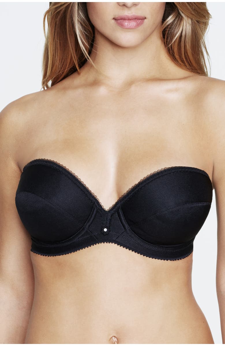 Dominique Intimates Margeau Low Plunge Strapless Bra, Main, color, Black