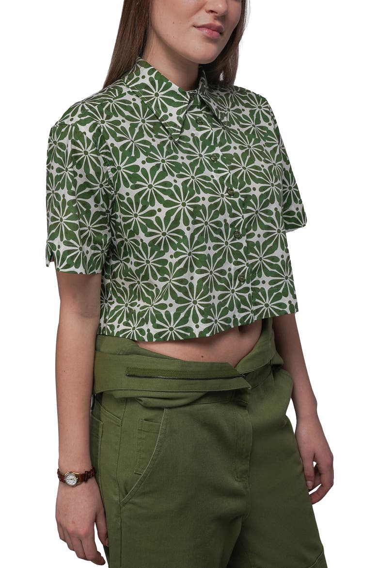 The Essential Cropped Button Up, Alternate, color, TALAVERA MOSS GREEN
