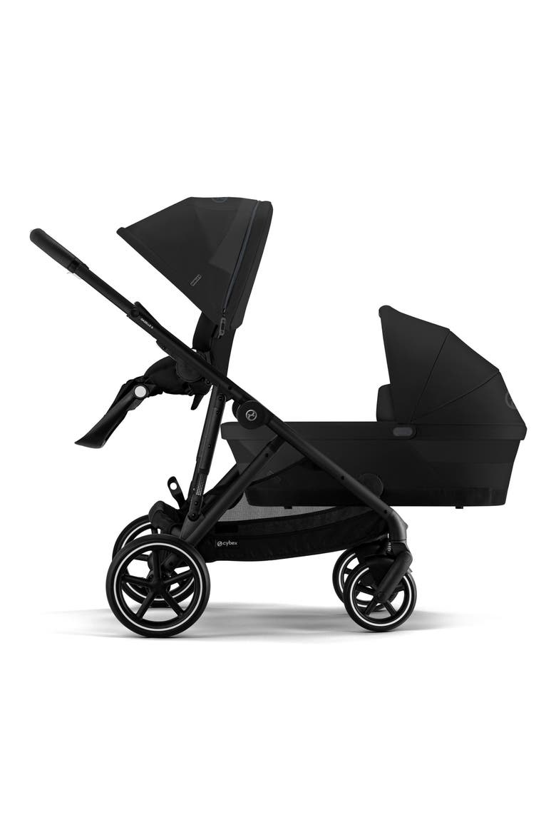 Gazelle S Single to Double Stroller System & Carrycot, Alternate, color, MOON BLACK