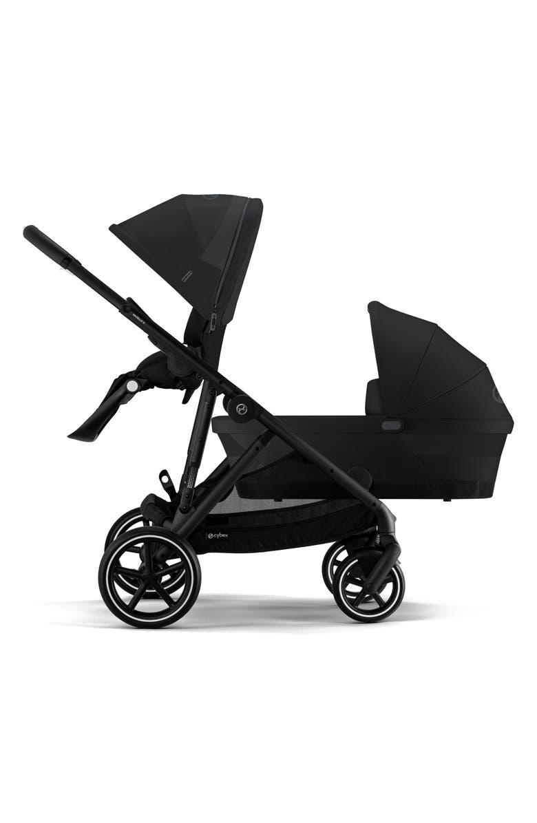 CYBEX Gazelle S Single to Double Stroller System & Carrycot, Alternate, color, Moon Black