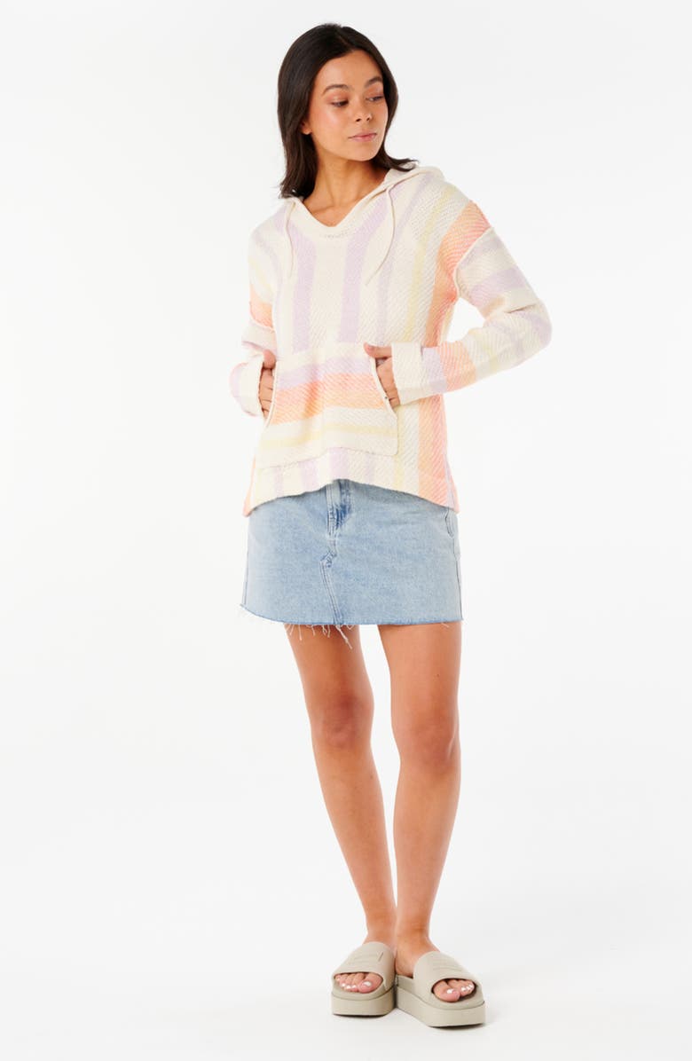 Rip Curl Neon Isles Knit Poncho, Alternate, color, Purple